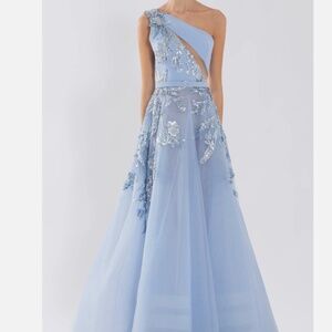 Saiid Kobeisy Tulle beaded dress with floral beading SIZE 34